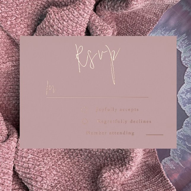 Dusty Rose Gold Pink Wedding, Bridal Shower RSVP (Creator Uploaded)