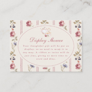 Dusty Rose Grandmillennial Bridal Tea Party Enclosure Card