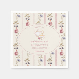 Dusty Rose Grandmillennial Bridal Tea Party Napkin
