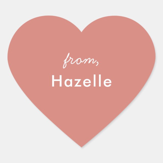Dusty rose heart shape valentine's sticker (Front)