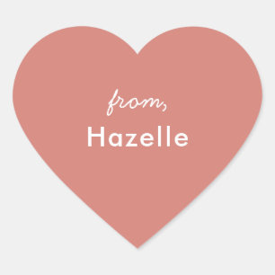 Dusty rose heart shape valentine's sticker