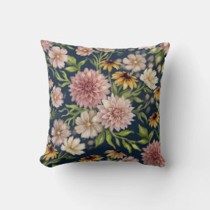 Dusty Rose Impressionist Throw Pillow