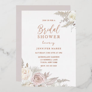 Dusty Rose & Ivory Floral Bridal Shower Rose Gold 