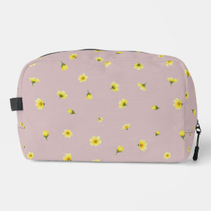 Dusty Rose Japanese Winter Cosmos Floral Pattern Dopp Kit