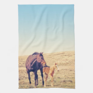 Dusty Rose Kitchen Towel Western Horse