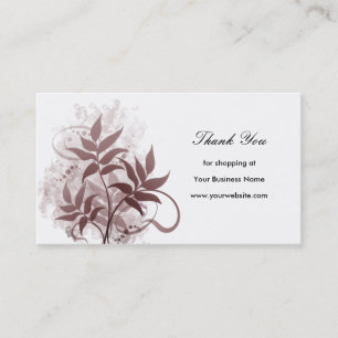 Dusty Rose Leaves - Thank You Business Card
