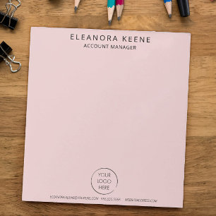 Dusty Rose Logo, Name, and Contact Info Business Notepad