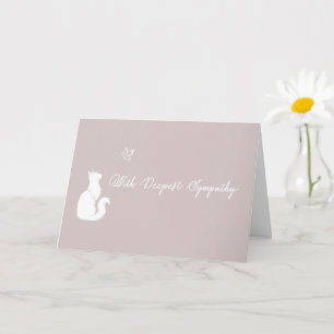 Dusty Rose Loss of Cat With Deepest Sympathy Card