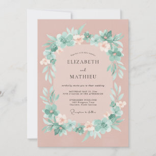 Dusty Rose Majestic Spring Wedding Invitation