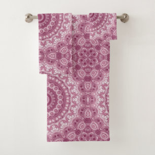 Dusty Rose Mandala Pattern Design Bath Towel Set