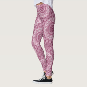 Dusty Rose Mandala Pattern Design Leggings