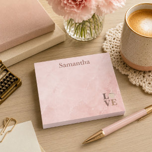 Dusty Rose Marble Coffee Love Post-it Notes