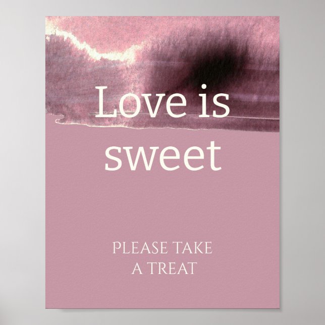 Dusty Rose Mauve love is sweet bridal shower    Poster (Front)