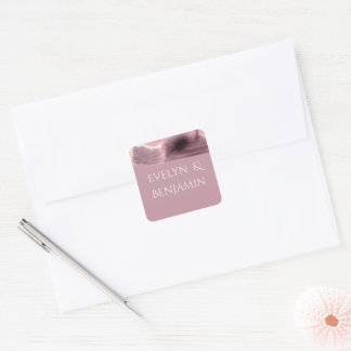 Dusty Rose Mauve Modern  Square Sticker