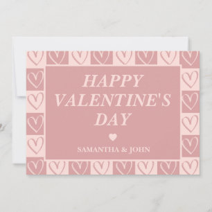 Dusty Rose Minimal Hearts Valentine’s Card