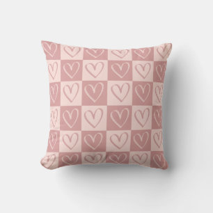 Dusty Rose Minimal Hearts Valentine’s Cushion