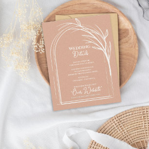 Dusty Rose Minimalist Arch Botanical Wedding Enclosure Card