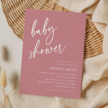 Dusty Rose Minimalist Boho Baby Shower
