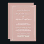Dusty Rose Minimalist Modern Wedding Invitations<br><div class="desc">Contemporary wedding invitation - CHANGE the background colour to any colour! DELETE them or CHANGE the colour of the rectangles accent! CHANGE the fonts,  the text,  the colour of the text. Use this template to design your own unique wedding invitations and coordinating pieces.</div>