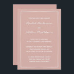 Dusty Rose Minimalist Modern Wedding Invitations<br><div class="desc">Contemporary wedding invitation - CHANGE the background colour to any colour! DELETE them or CHANGE the colour of the rectangles accent! CHANGE the fonts,  the text,  the colour of the text. Use this template to design your own unique wedding invitations and coordinating pieces.</div>