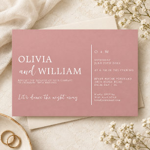 Dusty Rose Minimalist Script Wedding Invitation