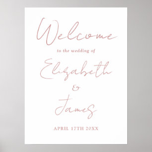 Dusty Rose Minimalist Script Wedding Welcome Sign