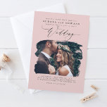 Dusty Rose Modern Boho Wedding Photo Invitation<br><div class="desc">Romantic modern and minimal wedding photo invitations</div>