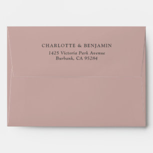 Dusty Rose Modern Custom Wedding 5.25x7.25 Envelope