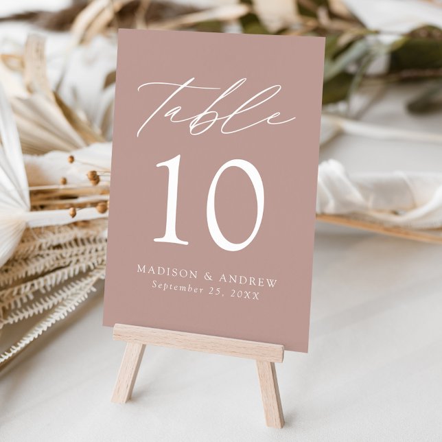 Dusty Rose Modern Elegance Wedding Table Number (Creator Uploaded)