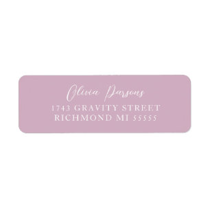 Dusty Rose Modern Elegantly Scripted Label