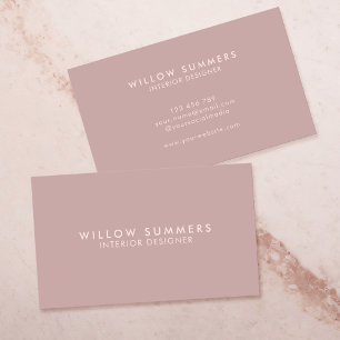Dusty Rose Modern Minimal Professional Business Card