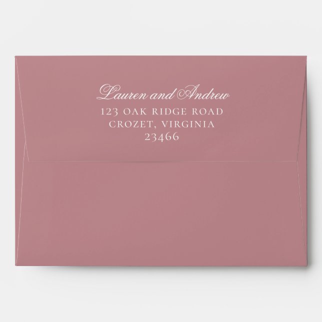 Dusty Rose Modern Minimalist Envelope (Back (Top Flap))