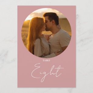 Dusty Rose Modern Minimalist Script Table Number