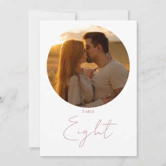 Dusty Rose Modern Minimalist Script Table Number