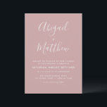 Dusty Rose Modern Minimalist Simple Wedding   Invitation<br><div class="desc">Personalise this Dusty Rose Mauve Simple and Elegant Double Sided Invitation with your message and details. This chic invitation includes modern and elegant stylish simple handwritten script typography for the special Wedding to Be celebration.</div>