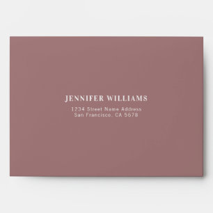Dusty Rose Modern Minimalist Wedding Envelope