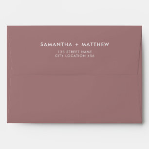 Dusty Rose Modern Typography Wedding Envelope