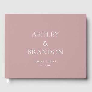 Dusty Rose Modern Wedding Custom Guest Book