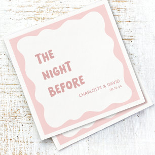 Dusty Rose Modern Welcome Party Rehearsal Dinner Napkin