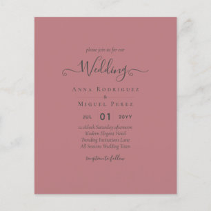 Dusty Rose Monochrome Wedding Flyer