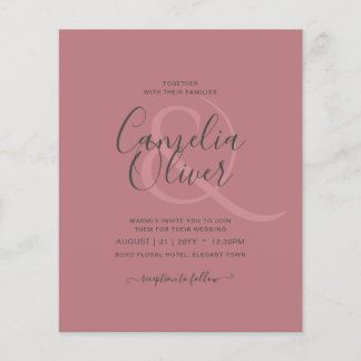 Dusty Rose Monochrome Wedding Flyer