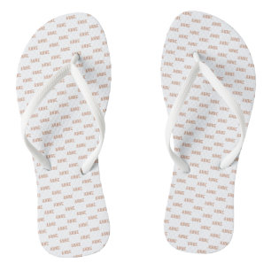 Dusty Rose Name Pattern White Jandals