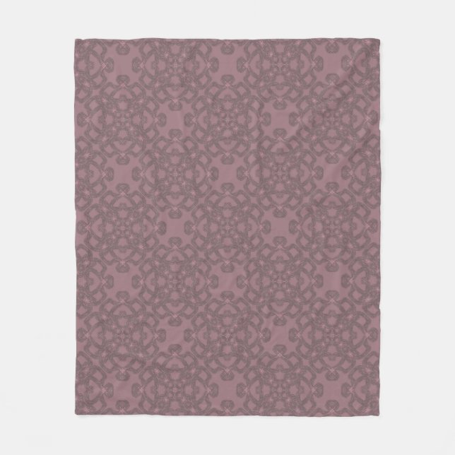 Dusty rose pattern fleece blanket (Front)
