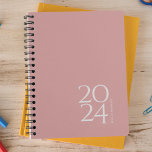 Dusty Rose Personal 2024 Weekly Planner<br><div class="desc">Simple personal stationery 2024 annual planner with dusty rose cover. Annual planner (12 months) with open monthly overviews and weekly planning sheets. Contact for assistance in personalising.</div>