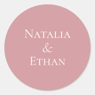 Dusty Rose Personalised Classic Round Sticker