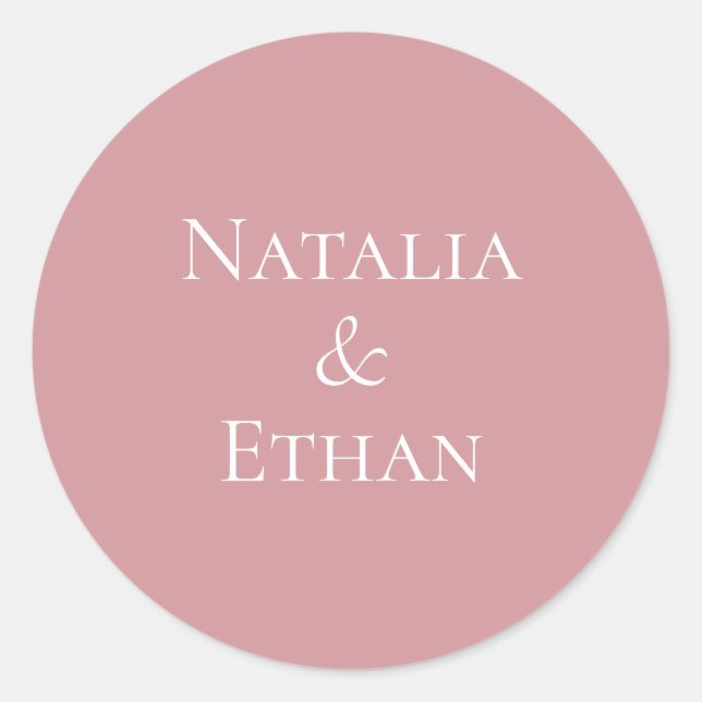 Dusty Rose Personalised Classic Round Sticker (Front)
