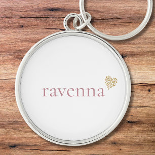 Dusty Rose Personalised Name Gold Leopard Heart Key Ring