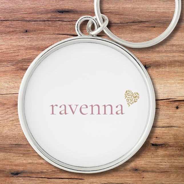 Dusty Rose Personalised Name Gold Leopard Heart Key Ring (Creator Uploaded)