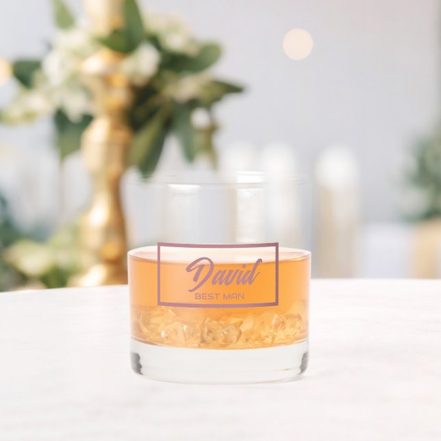 Dusty Rose Personalised Wedding Best Man Glass (Insitu (Wedding))