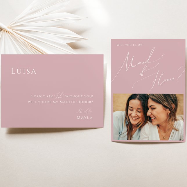 Dusty Rose | Photo Maid of Honour Proposal Card (Creator Uploaded)